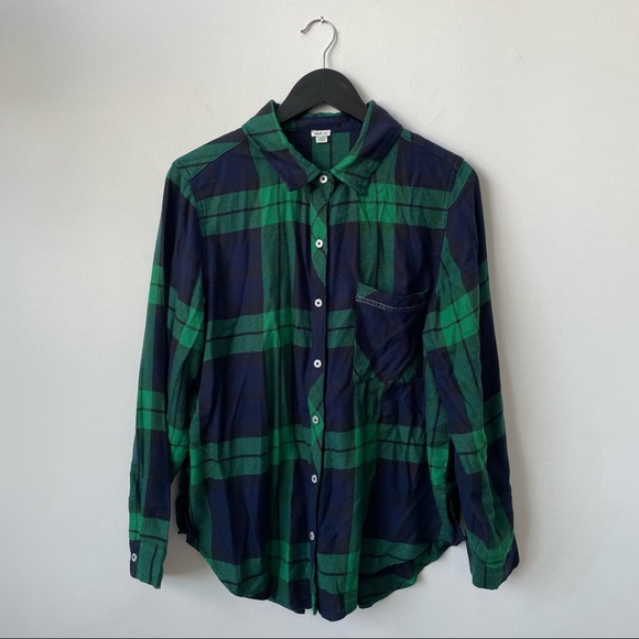 Aerie Flannel Boyfriend Pyjama Top Button Down Shirt - Picture 4 of 4